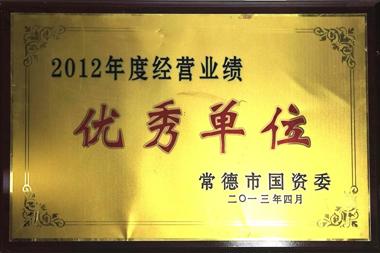 2012年度經(jīng)營業(yè)績優(yōu)秀單位
